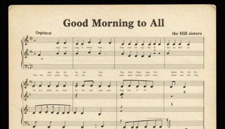 Vintage sheet music of the original 'Good Morning to All' song that evolved into the happy birthday song