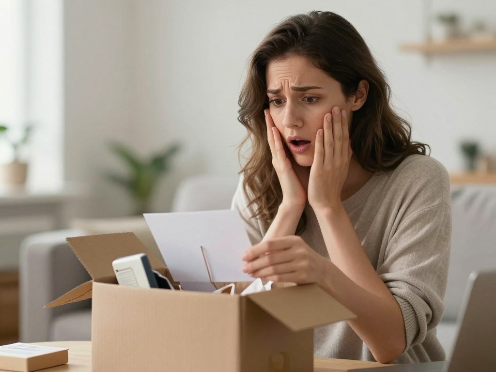 Woman opening a birthday package sent from family for happy birthday sister in law