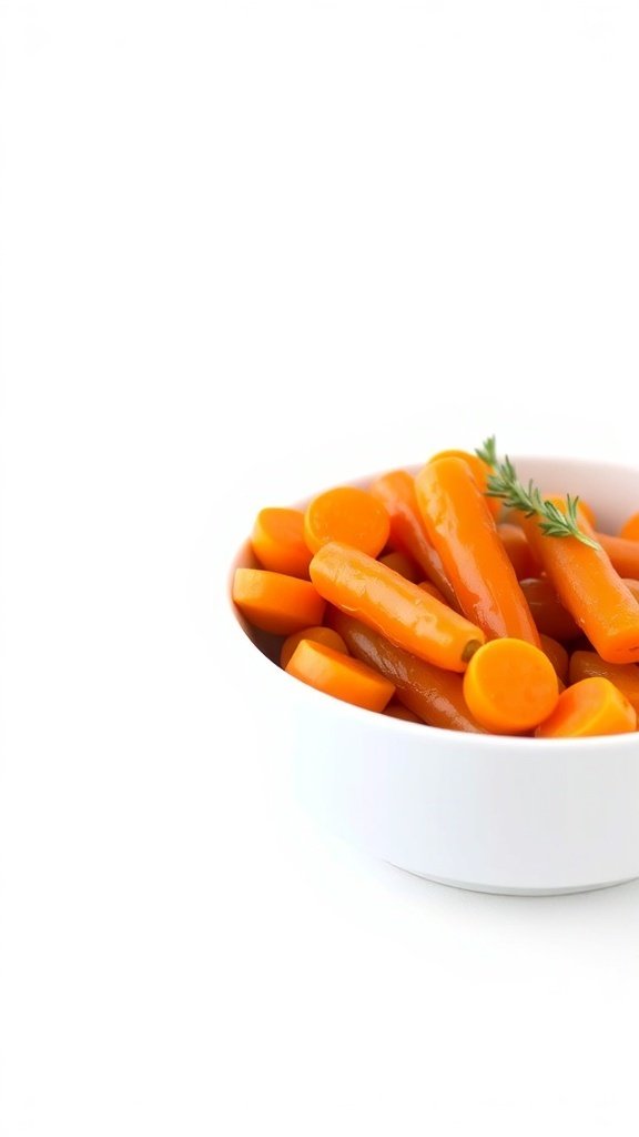 A bowl of buttered carrots, showcasing their vibrant orange color.