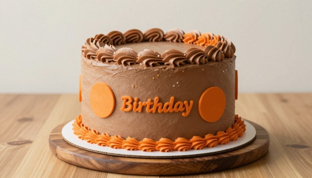 1970s vintage birthday cake with earthy tones for men's celebration