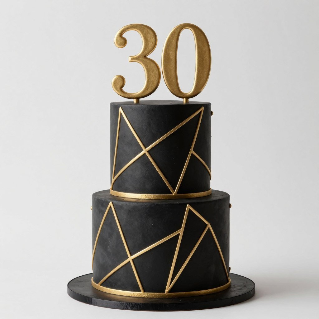 30th birthday cake with sophisticated modern design 30th birthday cake with sophisticated modern design