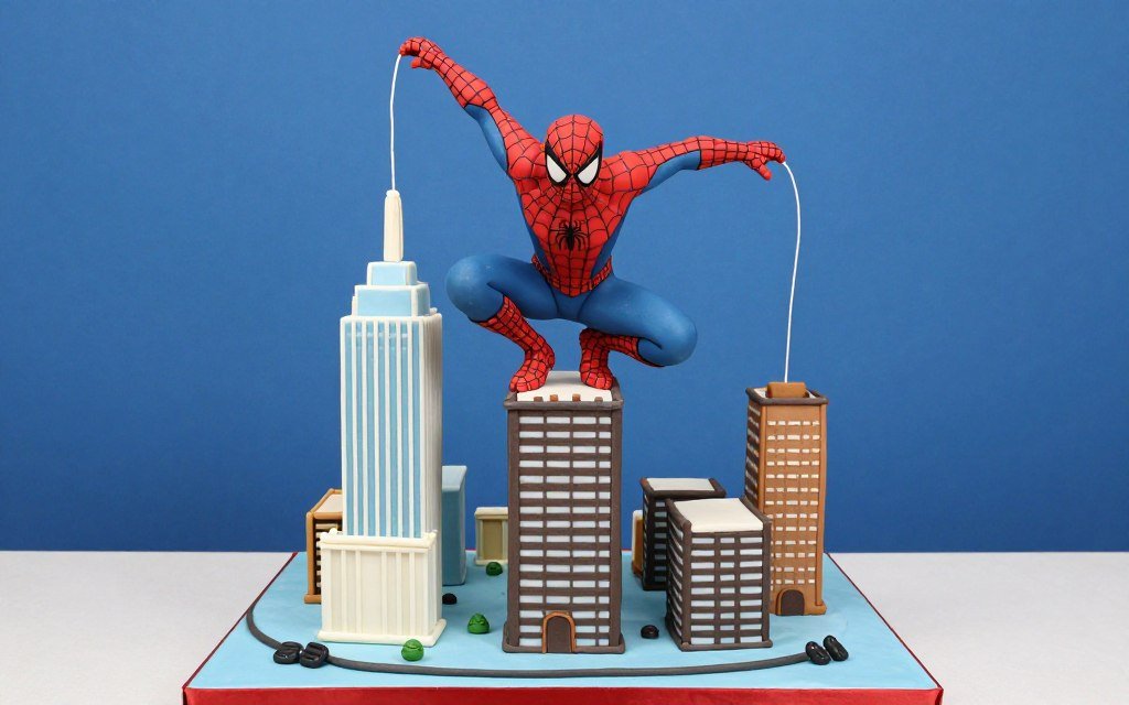 3d spiderman cake swinging between buildings cityscape design 3d spiderman cake swinging between buildings cityscape design