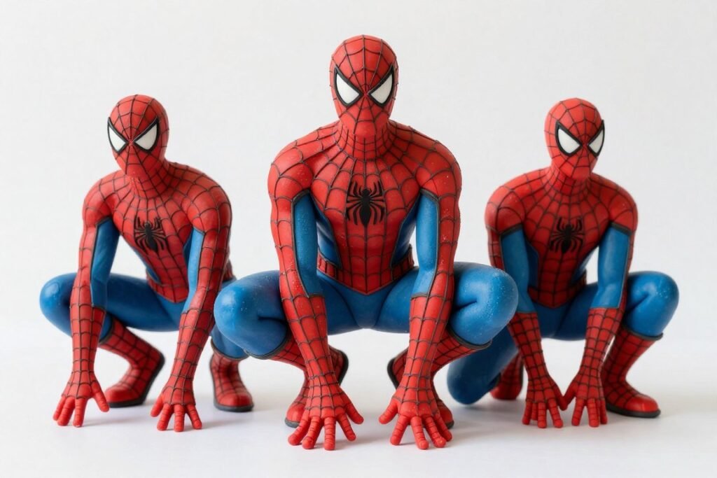 3d spiderman figure cake standing upright in action pose 3d spiderman figure cake standing upright in action pose