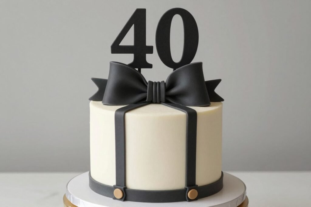 40th birthday cake with vintage-inspired gentleman theme 40th birthday cake with vintage-inspired gentleman theme