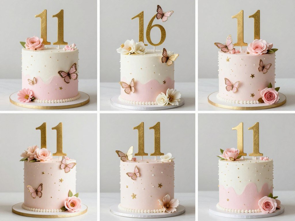 Adorable pink and gold cake designs for baby girl 1st birthday celebration