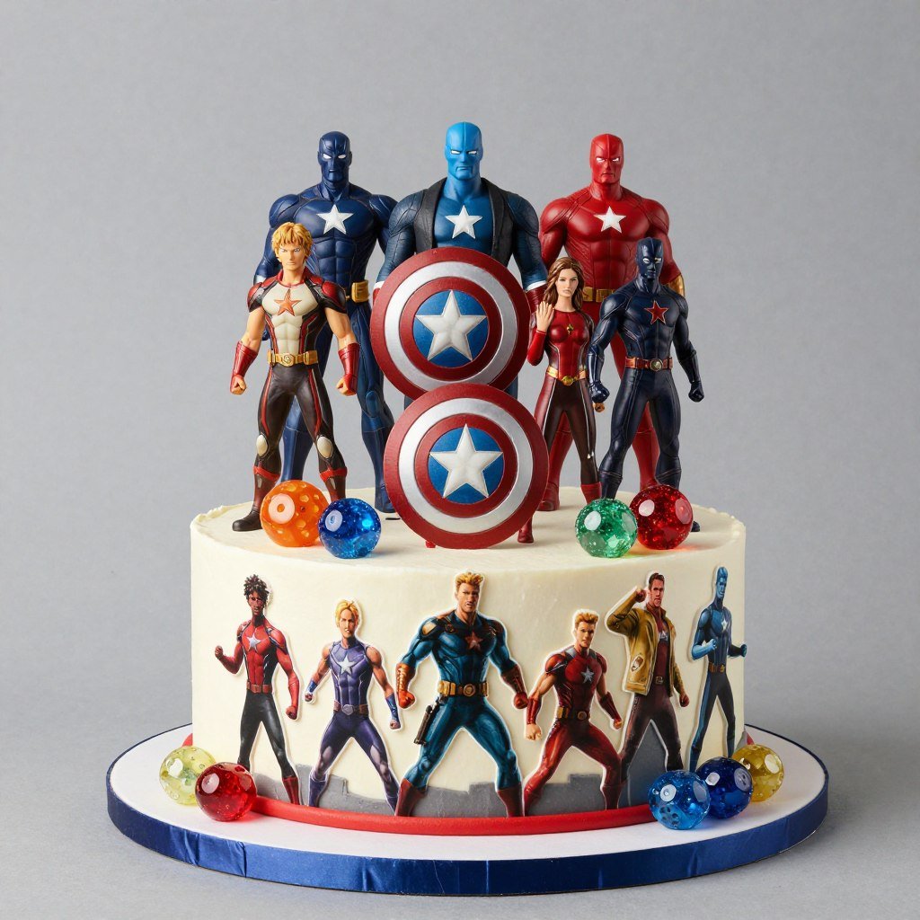 Avengers group superhero birthday cake Avengers group superhero birthday cake