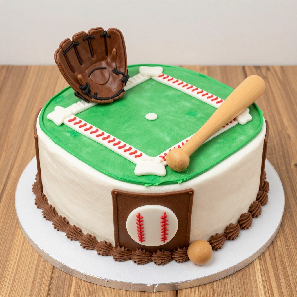Baseball themed first birthday cake Baseball themed first birthday cake