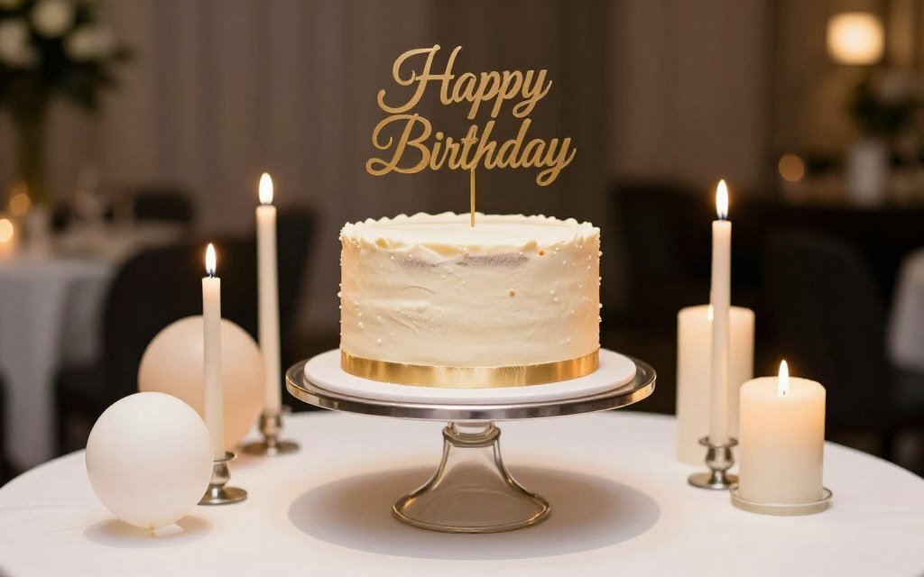 Beautiful cake presentation on decorative stand