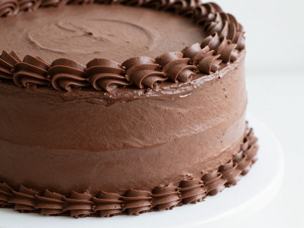 Classic chocolate birthday cake with smooth buttercream frosting