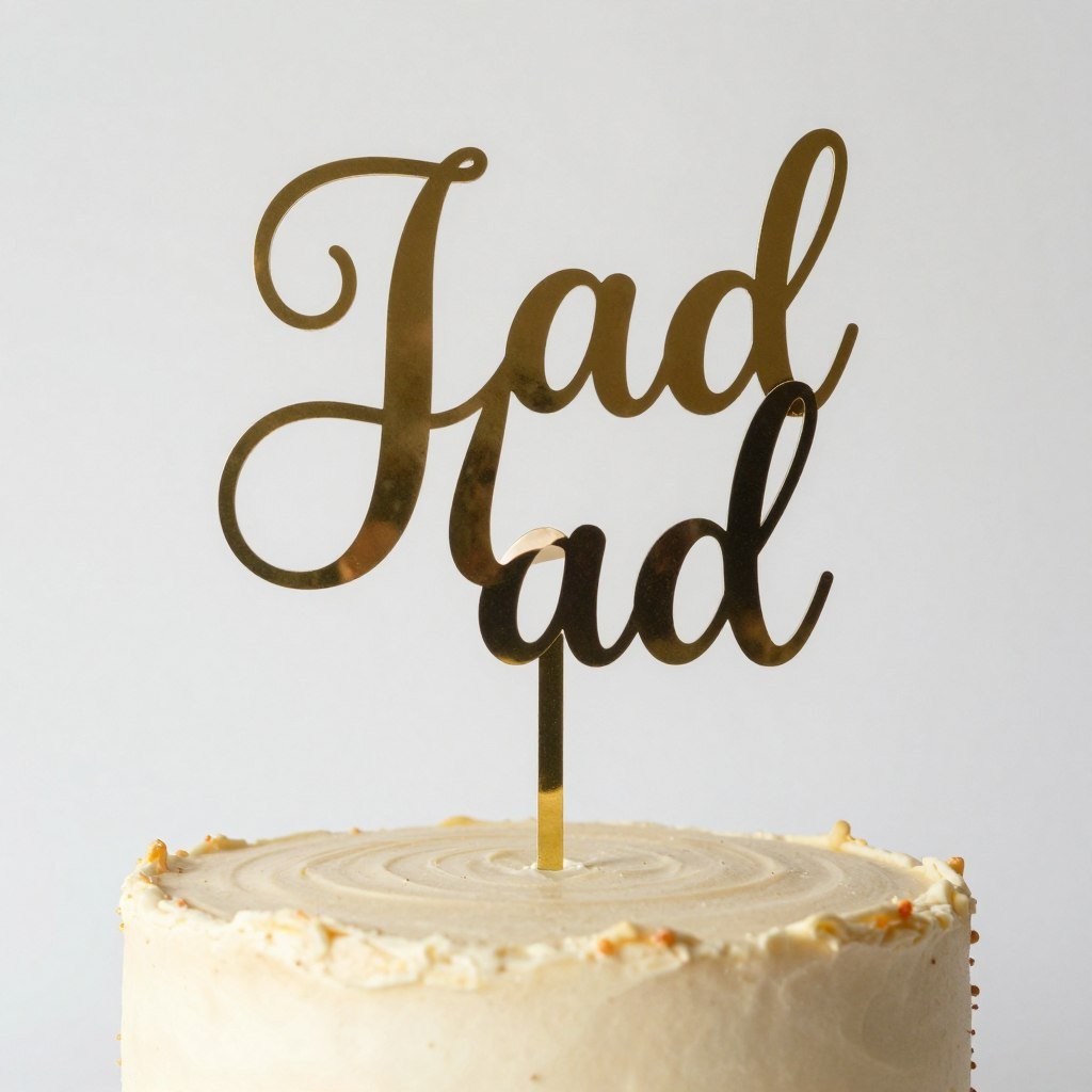 Custom cake topper with personalized message