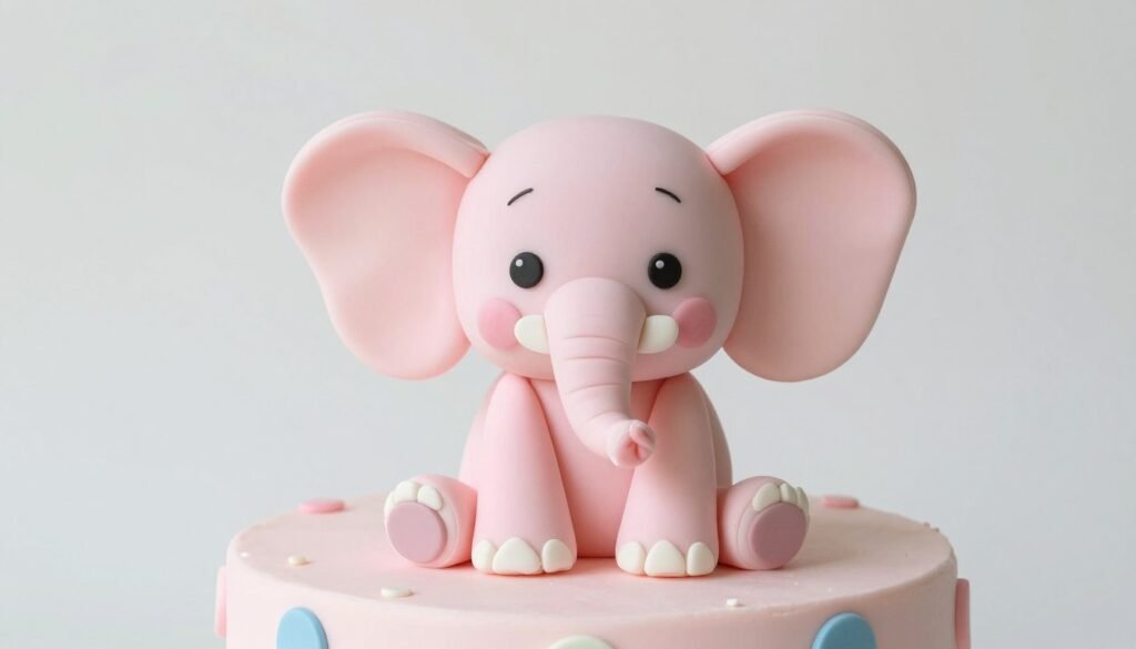 Cute pink elephant cake design for baby girl first birthday Cute pink elephant cake design for baby girl first birthday