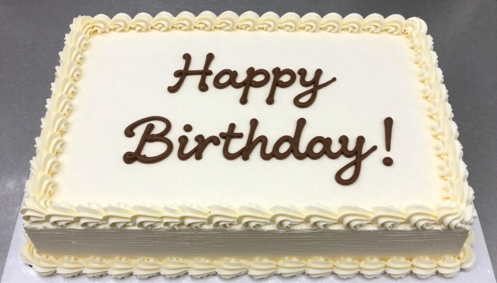 Decorated sheet cake with birthday message for dad