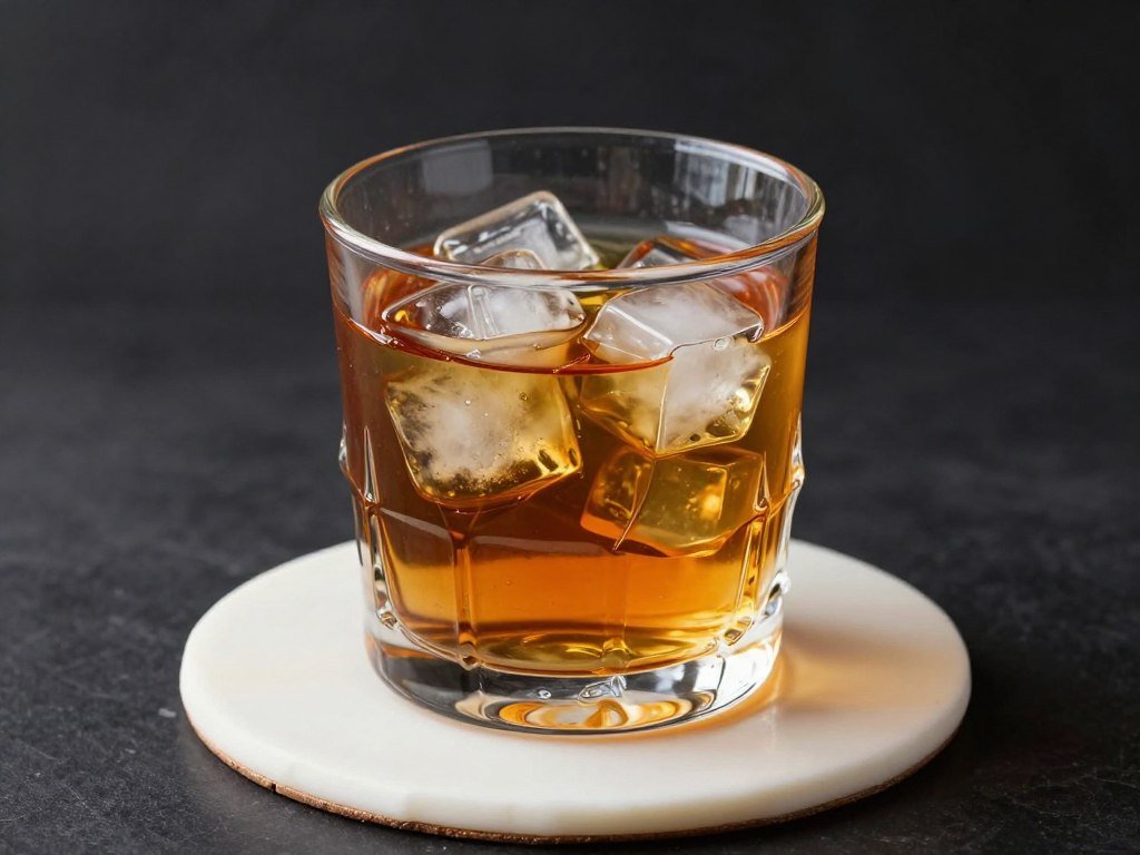 Elegant whiskey glass shaped birthday cake for men