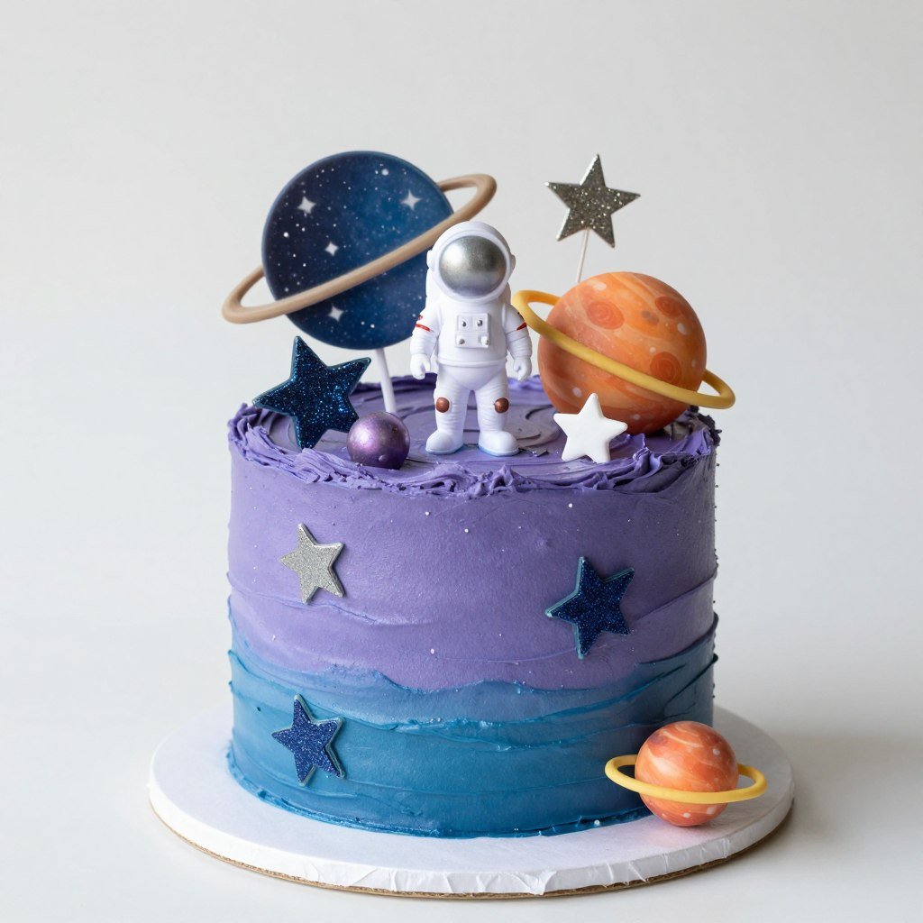 Galaxy themed first birthday cake Galaxy themed first birthday cake
