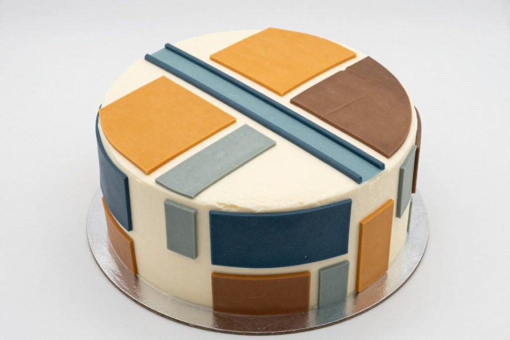 Modern geometric pattern sheet cake design