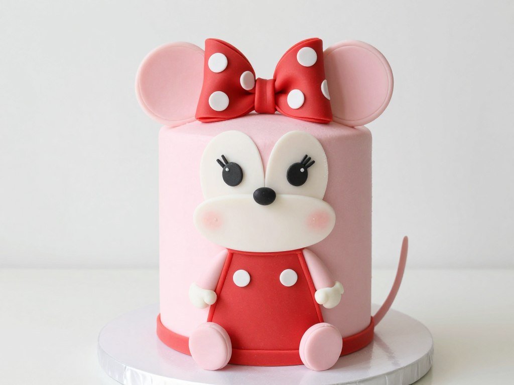 Mouse character themed cake for baby girl first birthday celebration Mouse character themed cake for baby girl first birthday celebration