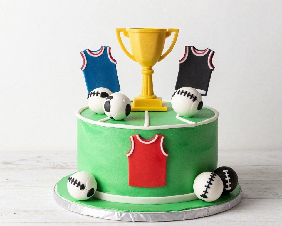 Multi-sport first birthday cake Multi-sport first birthday cake