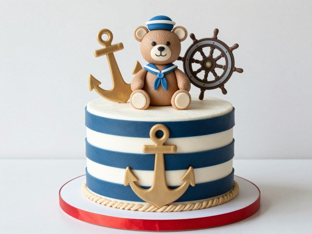 Nautical sailor first birthday cake Nautical sailor first birthday cake