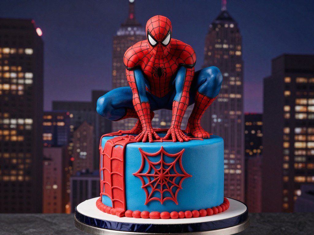 Spider-Man birthday cake with web design for boys Spider-Man birthday cake with web design for boys