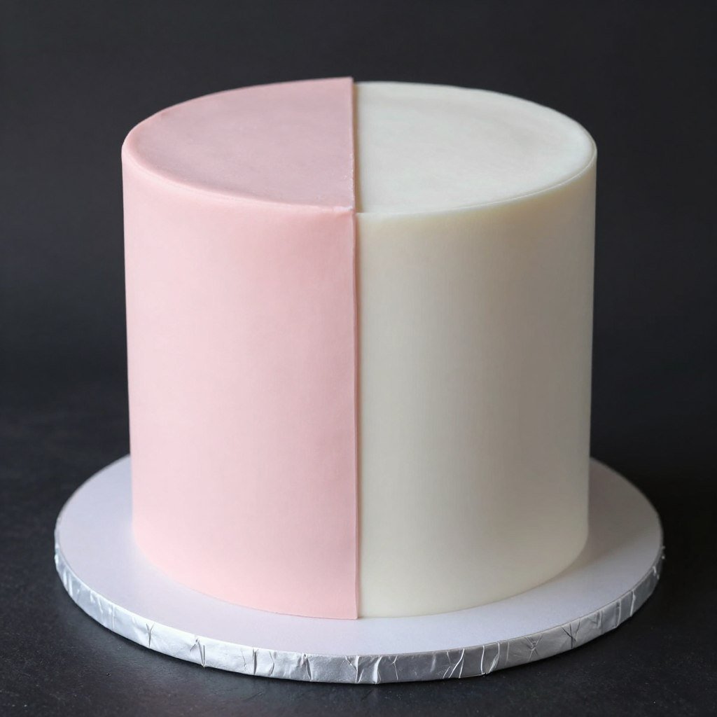 Two-tone pink and white modern cake design Two-tone pink and white modern cake design