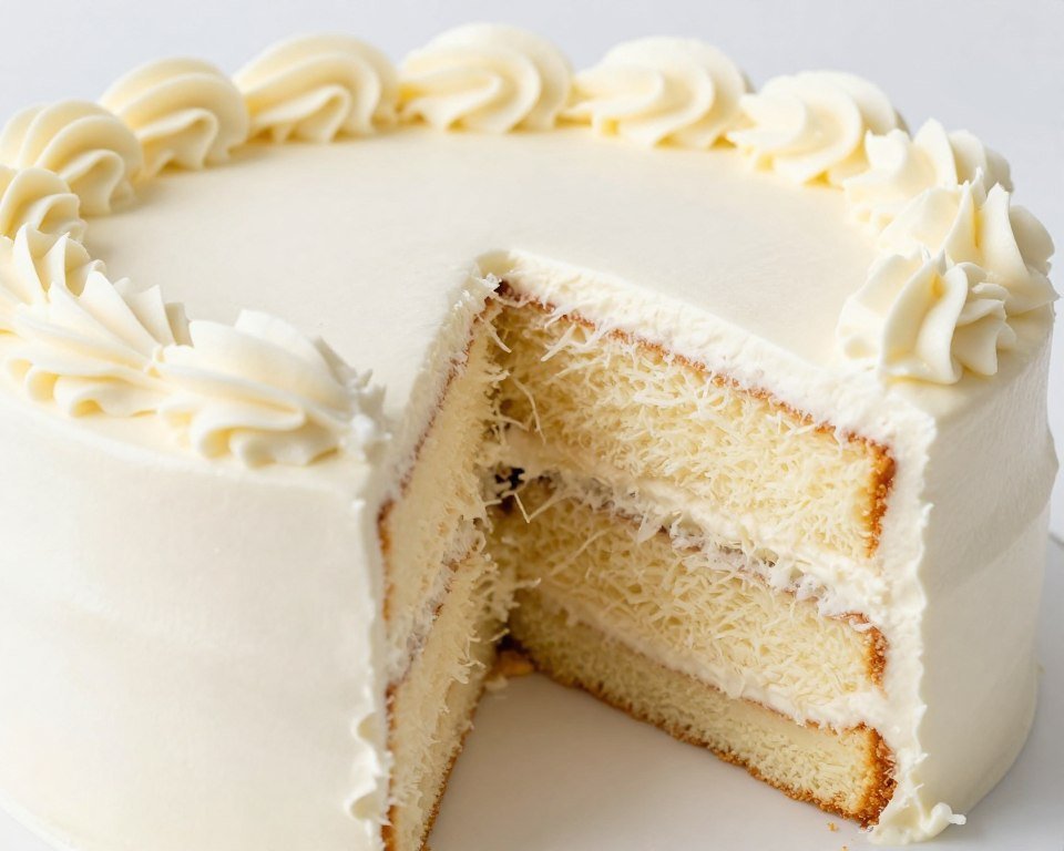 Vanilla layer cake with cream cheese frosting