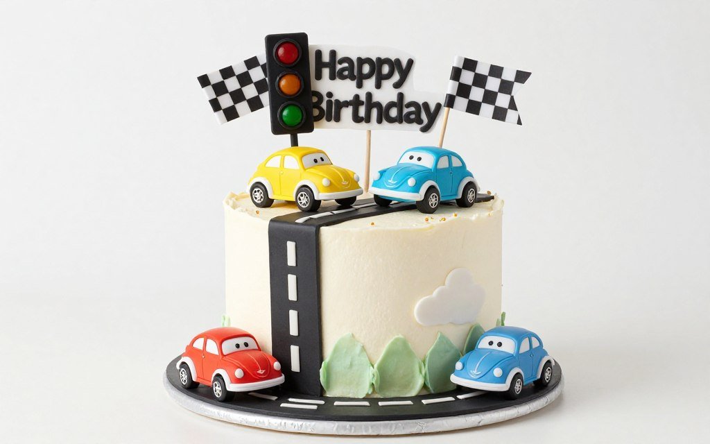 Vintage toy car birthday cake design Vintage toy car birthday cake design