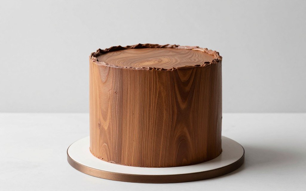 Wood grain textured birthday cake for men