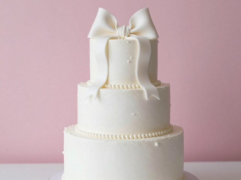 aesthetic cake designs coquette white with romantic bow details and pearl accents