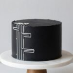 aesthetic cake designs korean black minimalist elegance
