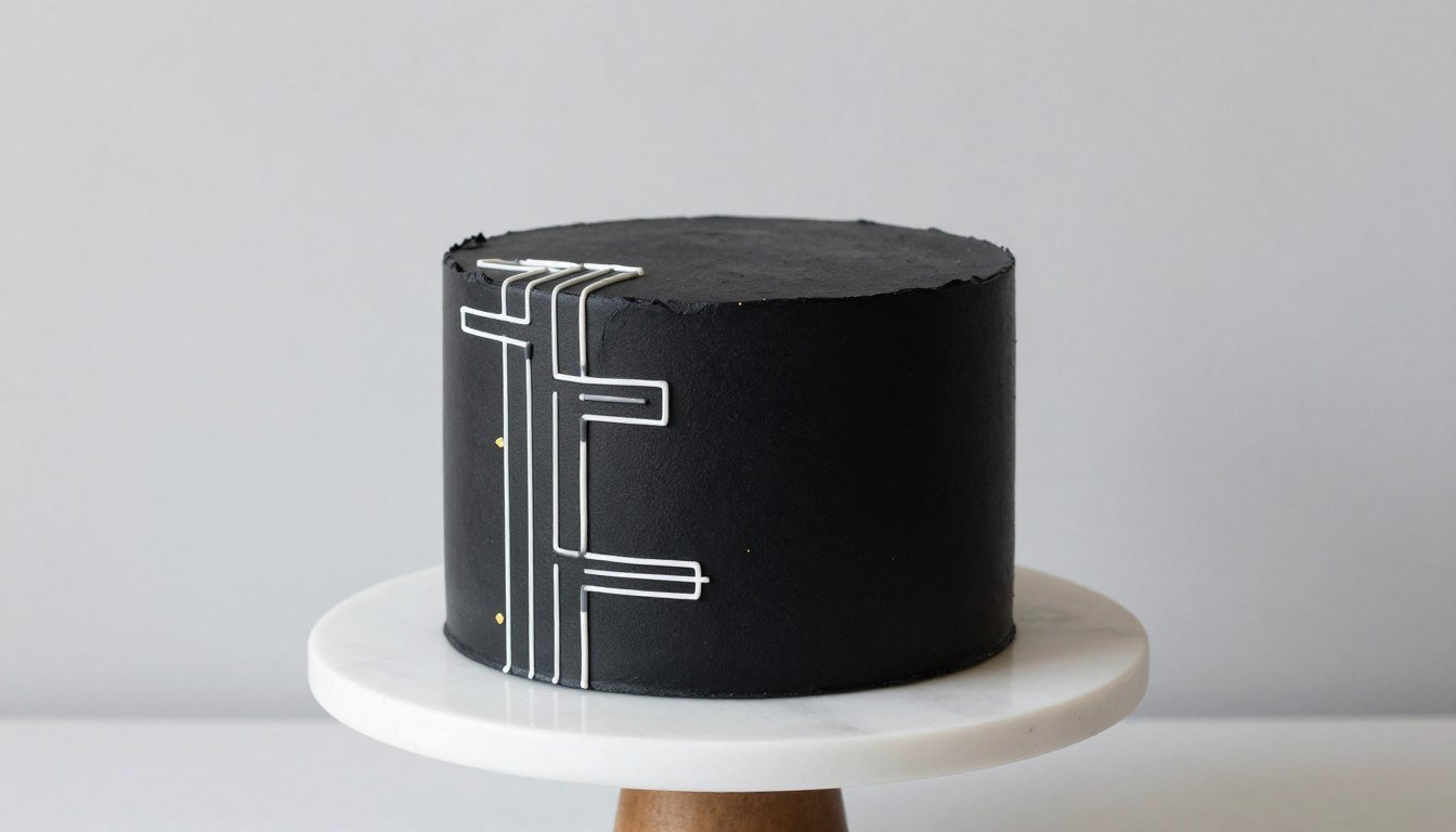 aesthetic cake designs korean black minimalist elegance