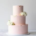 aesthetic cake designs women simple with pastel buttercream and gold accents