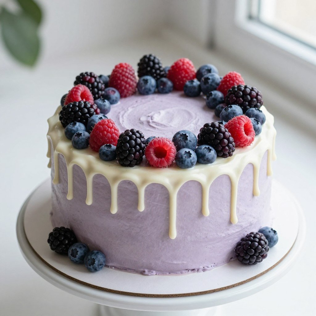 aesthetic purple berry cake girly design