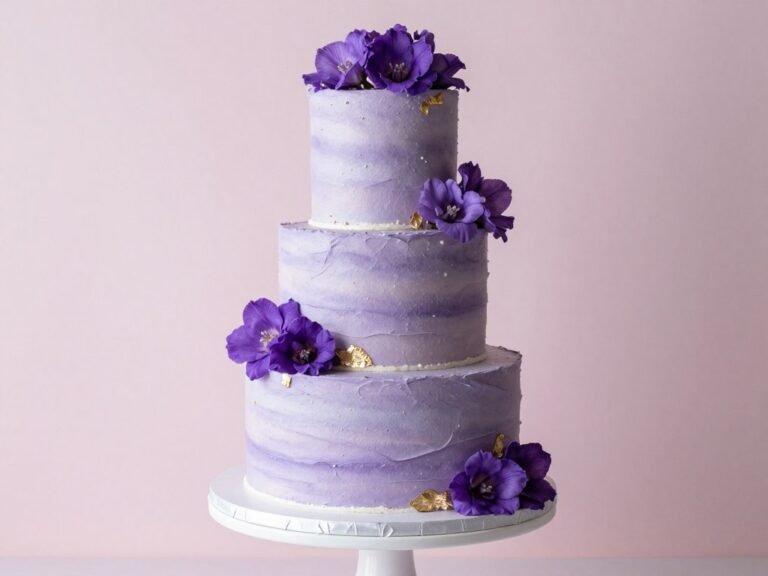 aesthetic purple cake designs girly with lavender buttercream and fresh flowers