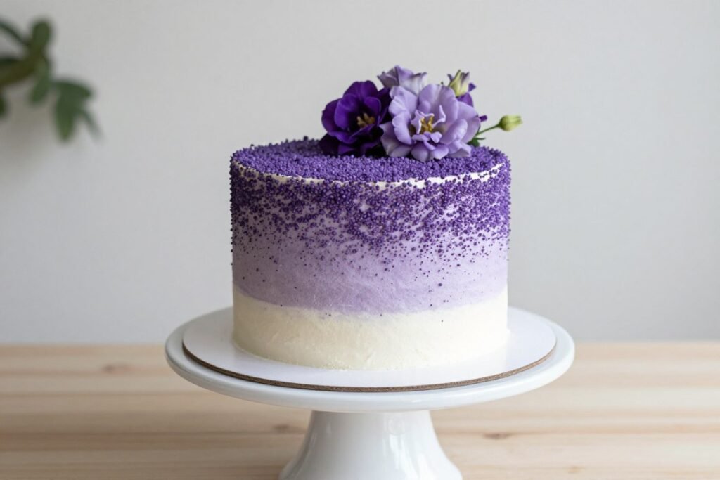 aesthetic purple sprinkle cake girly design