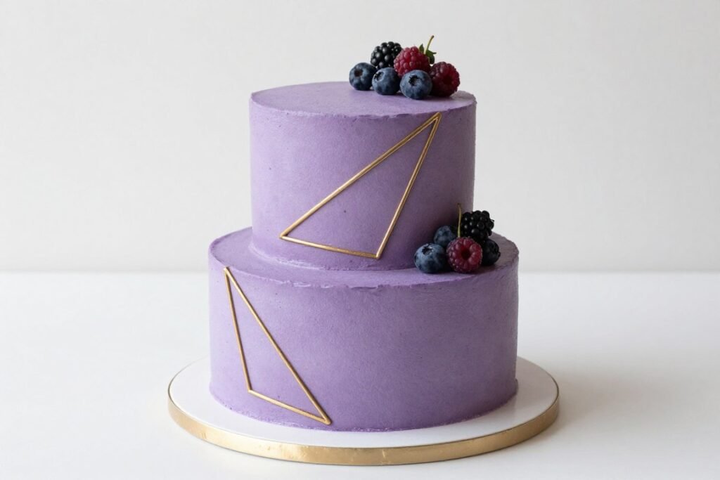 aesthetic simple purple birthday cake