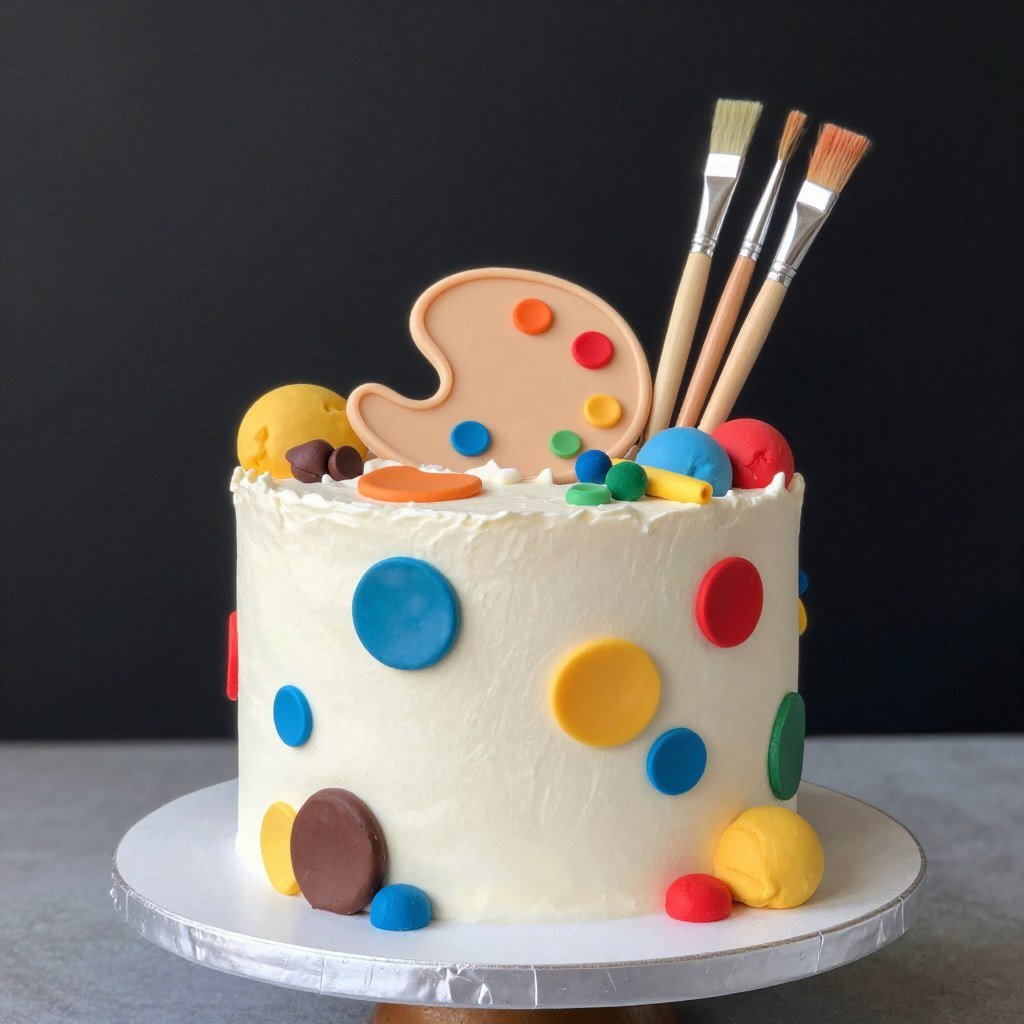 artist themed birthday cake