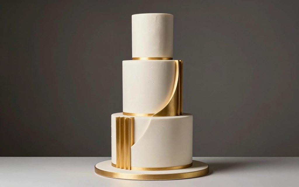 asymmetrical tiered birthday cake design