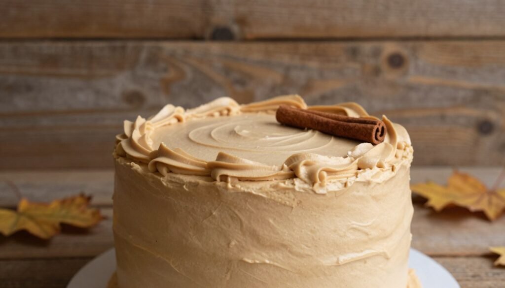 autumn minimalist birthday cake with warm tones