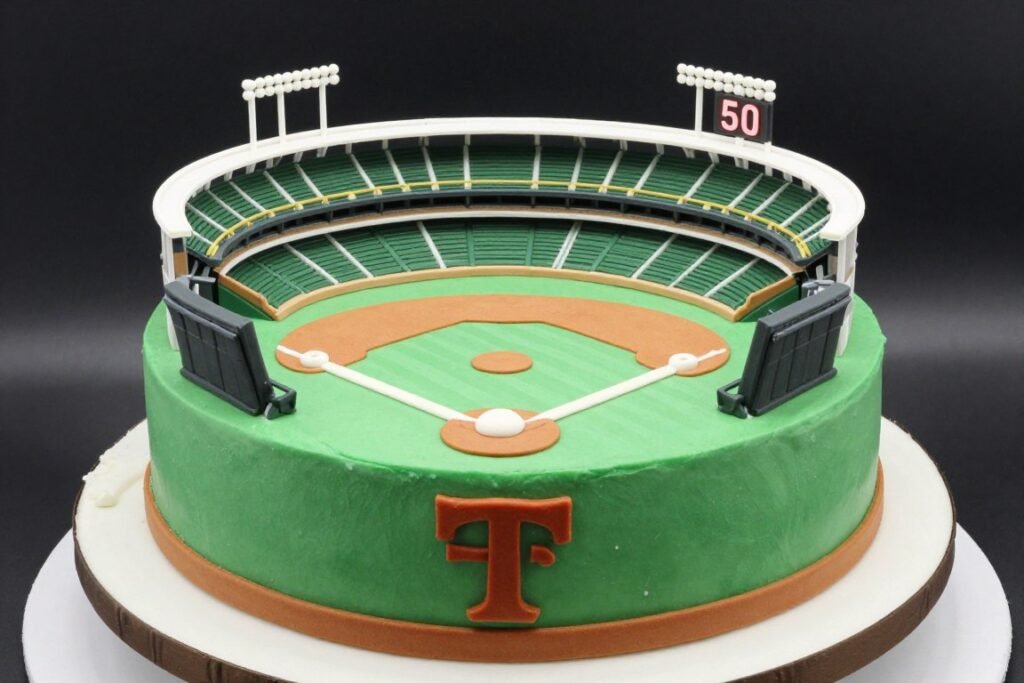 baseball stadium themed birthday cake