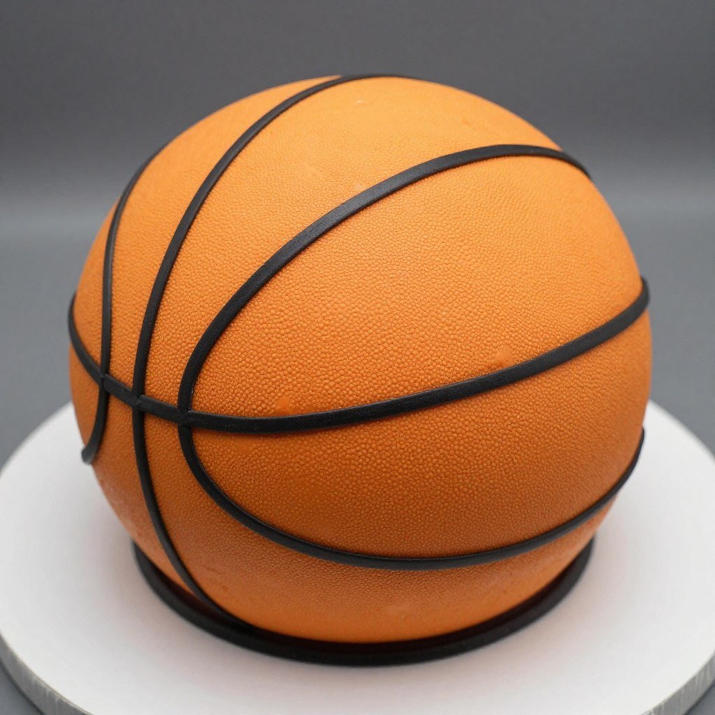 basketball-themed birthday cake shaped like a basketball basketball-themed birthday cake shaped like a basketball
