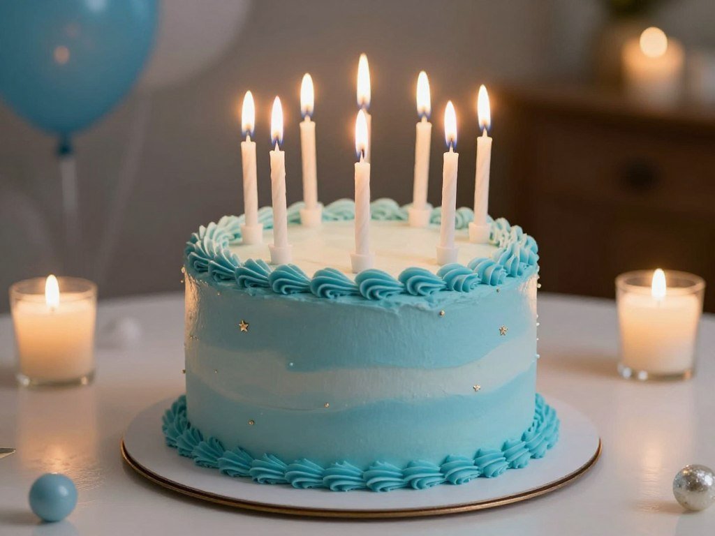 beautiful blue birthday cake celebration display beautiful blue birthday cake celebration display