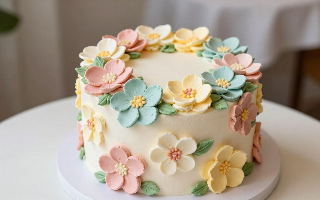 beautiful floral birthday cake final presentation