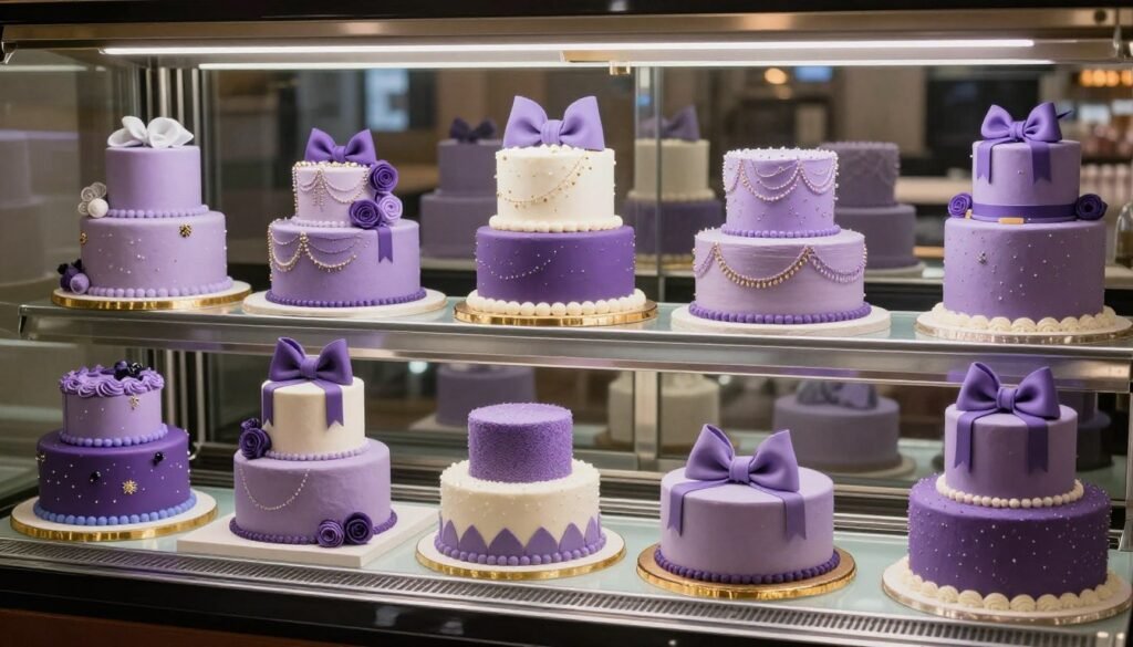 beautiful purple birthday cake display