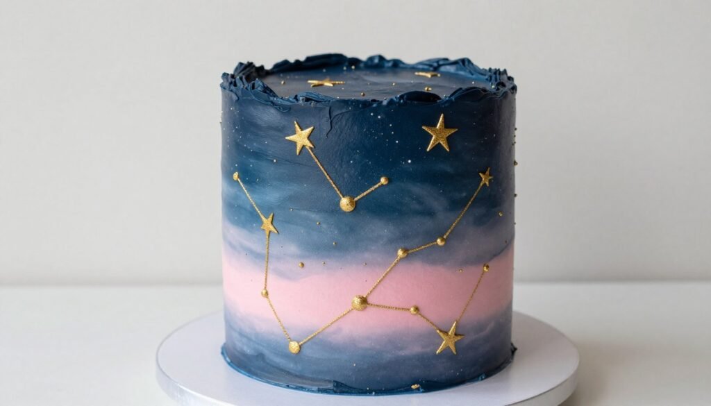 birthday cake background pink with constellation star theme birthday cake background pink with constellation star theme