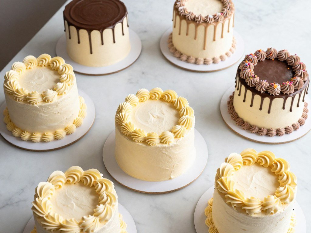 birthday cake designs at home showing colorful decorated celebration cakes