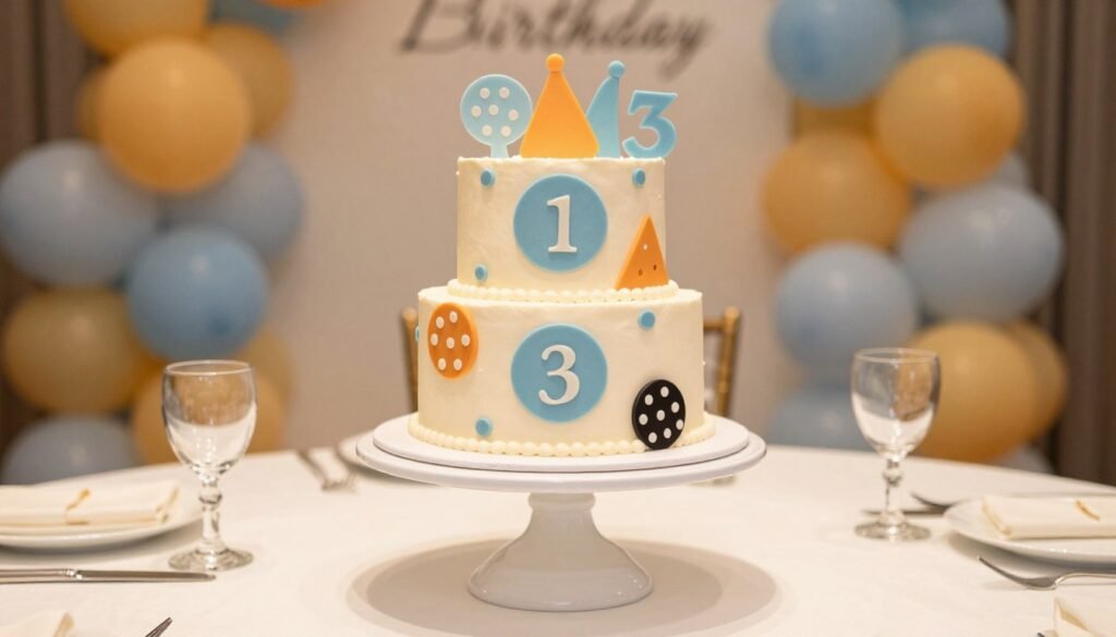 birthday cake display on decorative stand birthday cake display on decorative stand