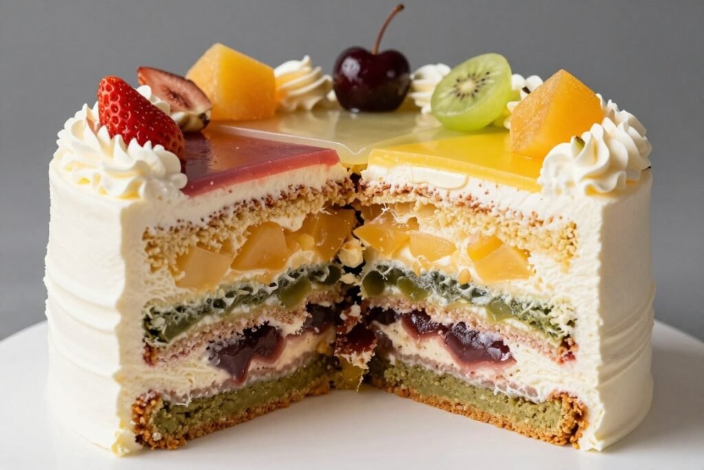 birthday cake showcasing unique flavor combinations and decorations birthday cake showcasing unique flavor combinations and decorations
