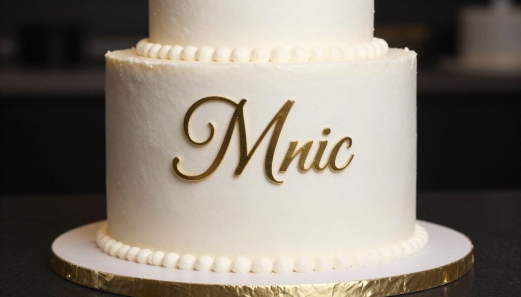 birthday cake with custom monogram decoration