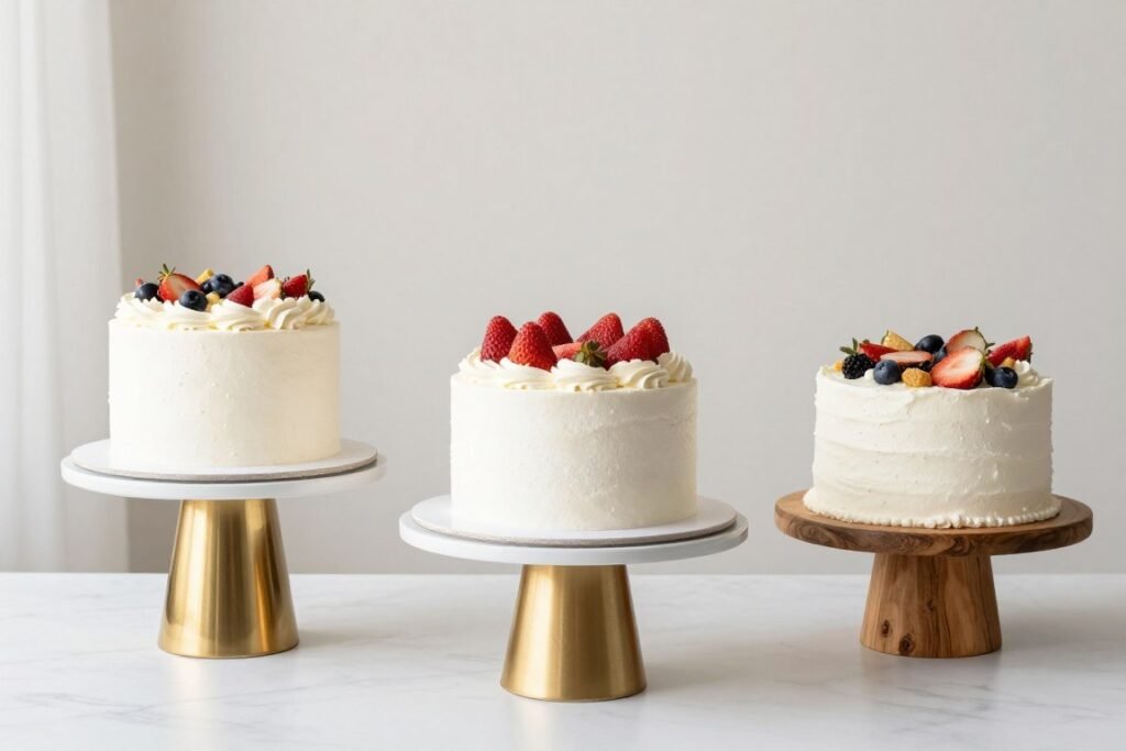 birthday cakes on various decorative cake stands birthday cakes on various decorative cake stands