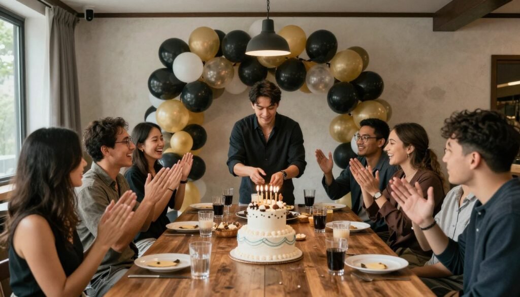 birthday celebration cake boyfriend party atmosphere birthday celebration cake boyfriend party atmosphere